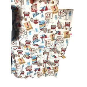 Curtains Vintage Print‎ 1950's Nostalgia Wooden Rings & Fasteners (4)Panels